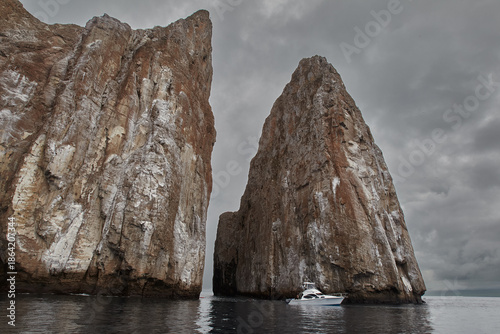 Картината върху платно Kicker Rock, also known as León Dormido, is one of the most iconic landmarks in the Galápagos Islands