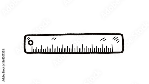 Doodle Style Ruler with Measurement Markings