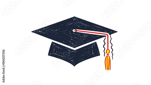 Academic Graduation Cap with Tassel Symbol of Achievement and Education