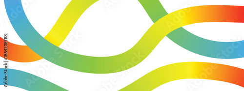 colorful  gradient curved line. wavy line. gradient line on a white background Abstract rainbow gradient wavy lines pattern.