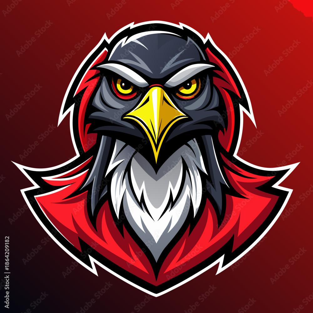 Fototapeta premium Aggressive Eagle Head Mascot Logo Vector Illustration