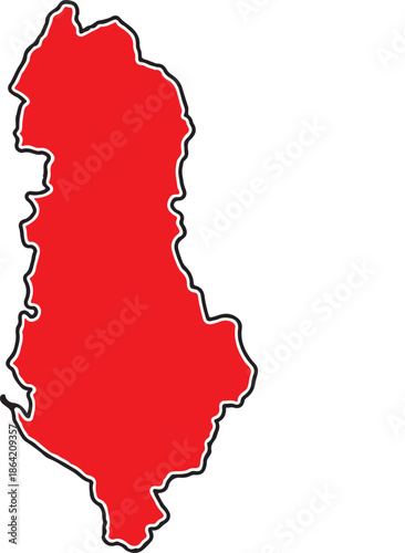 Red map of Albania