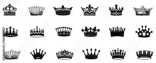 Crown set Crown icons set. Crown symbol collection. Vector illustration