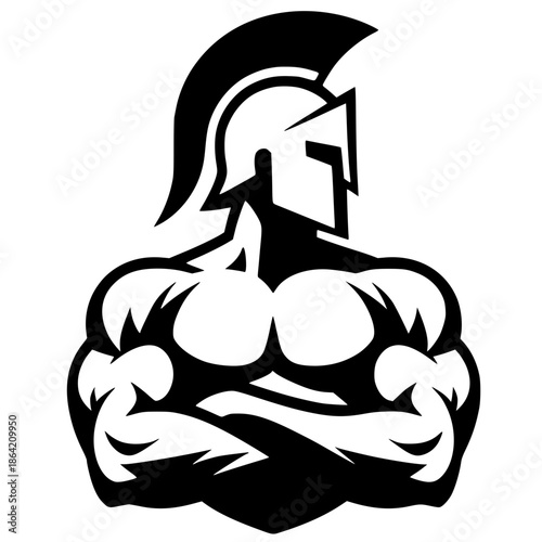 Spartan muscle silhouette vector design