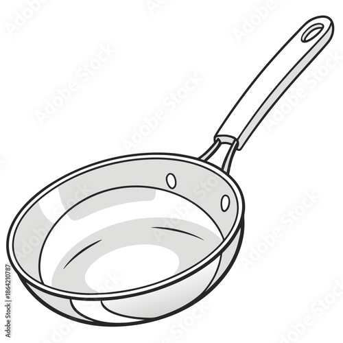 Modern Kitchen Frying Pan Vector Illustration