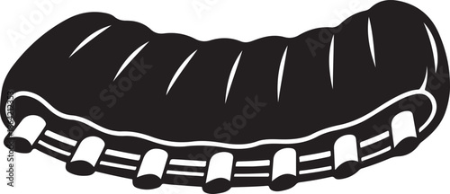 Illustrated Black Caterpillar on Transparent Background Nature Insect