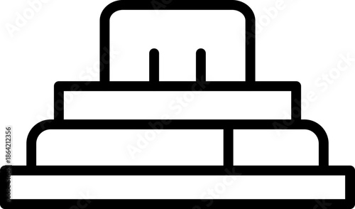 Mohenjo-daro line icon,  ancient indus valley civilization archaeological site,  mohenjo-daro outline icon – historical ruins of ancient pakistan civilization