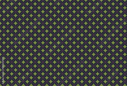 Wallpaper Mural Lime green and purple geometric floral pattern seamless tapestry background Torontodigital.ca