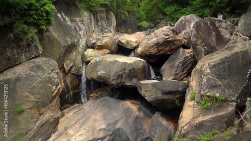 Mountain river.

Rocks and boulders of the mountain river of the BAHO Falls near Nha Trang in Vietnam. Video with sound. 