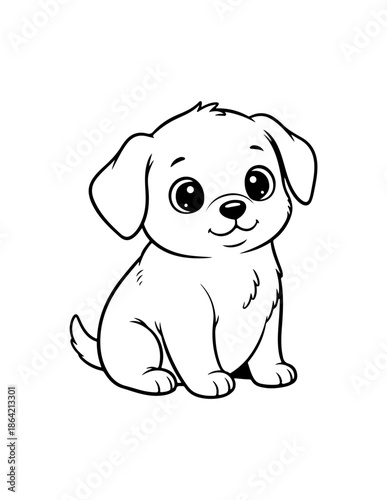 Cute Dogs Coloring Pages PDF – Cartoon Puppy Designs