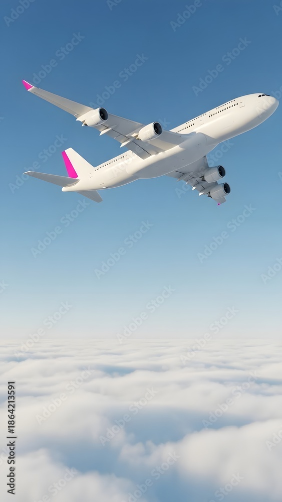 Fototapeta premium Airplane soaring through the sky