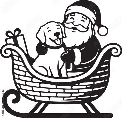 A cute funny cartoon puppy is an isolated vector illustration of a happy canine pet sitting in a chair and a basket with a heart to show love for animal art