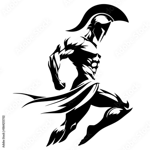 Spartan muscle silhouette vector design