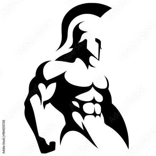 Spartan muscle silhouette vector design
