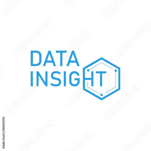 Data Insight Logo Vector Design with Modern Hexagon Icon Concept for Analytics Technology Business and Digital Information Branding