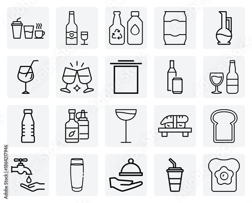 Casual Dining And Everyday Meals – Breakfast, Lunch, Beer, And Juice For Restaurant And Food Blog Graphics