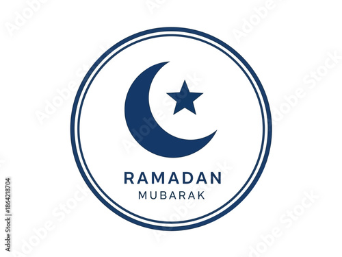 Free Download Ramadan Mubarak Celebration Elegant Crescent Moon and Star Design for Festive Greetings - GFXLoad