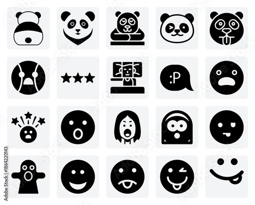 Bild auf Leinwand Cute Panda Character States And Emotions – Illustrations Of A Hungry, Sleepy, An