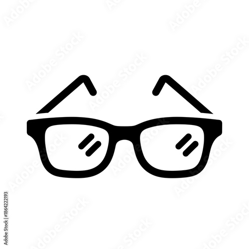 Black framed eyeglasses icon, simple vector illustration