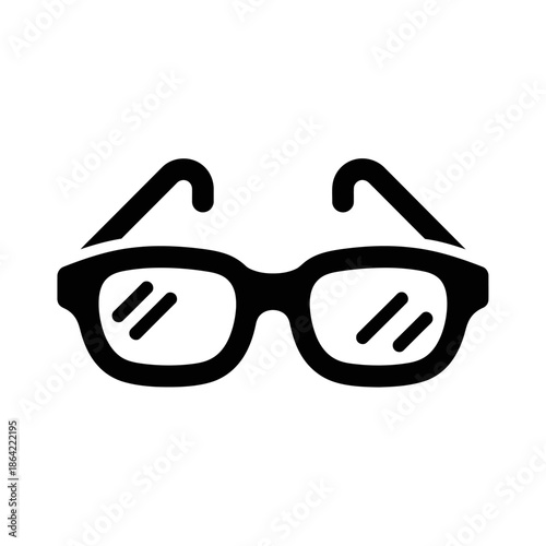 Black Framed Eyeglasses Icon Silhouette