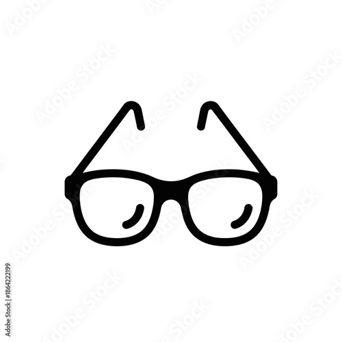 Black Framed Eyeglasses Icon Vector Simple Minimalist Design