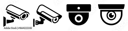 cctv security camera icon set