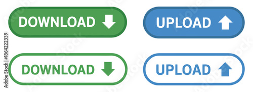 download upload button icon set