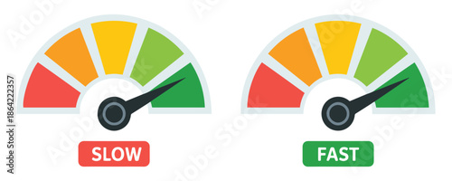 speedometer speed indicator icon set