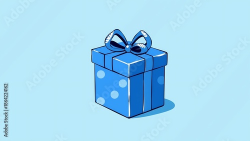 Blue Christmas Gift Box 