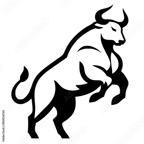 Silhouette of a muscular bull