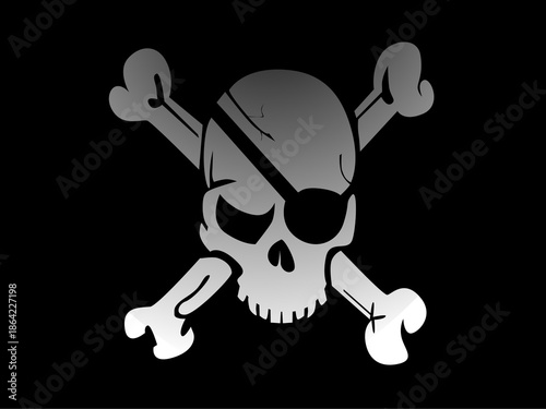 Skull Crossbones Fade All Pirates