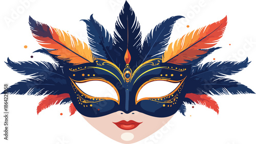 Masquerade mask celebrating carnival party and festival
