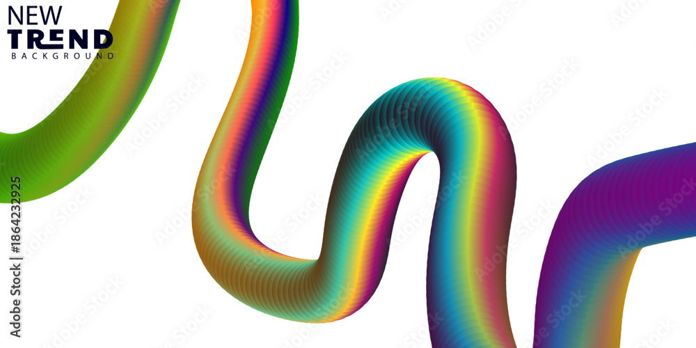 Obraz premium Abstract multicolored gradient flowing waves on a white background design