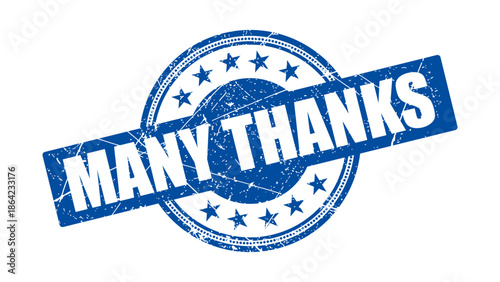 Many thanks stamp with grunge texture