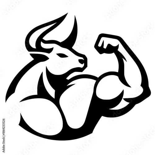 Bull muscle silhouette vector design
