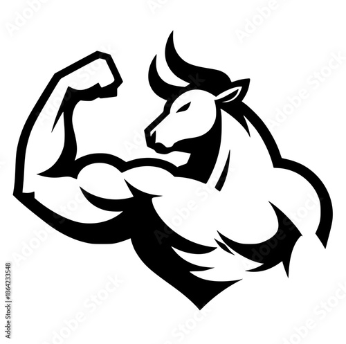 Bull muscle silhouette vector design
