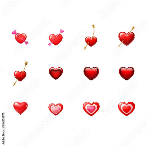 Collection of Red Heart Emojis