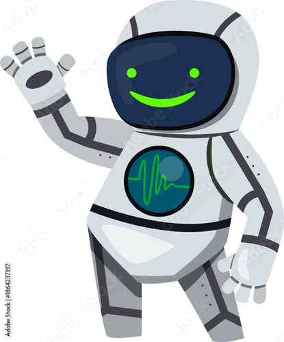 Friendly astronaut waving