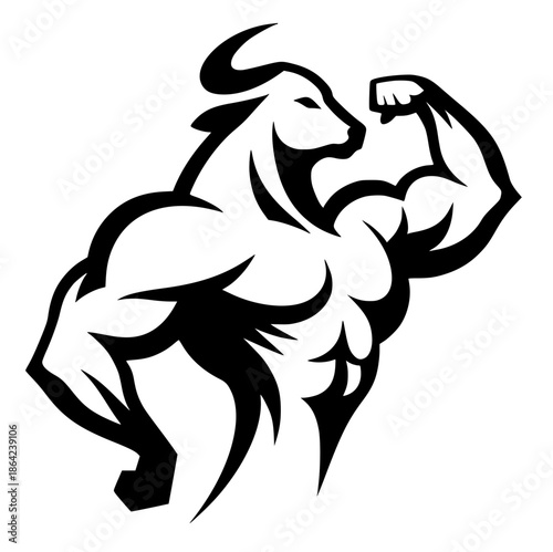 Bull muscle silhouette vector design