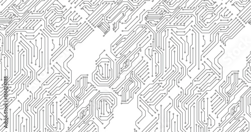 Dark Orange circuit diagram on dark blue background. digital circuit board technology background for internet connectivity concept.