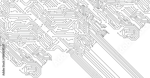 Dark Orange circuit diagram on dark blue background. digital circuit board technology background for internet connectivity concept.