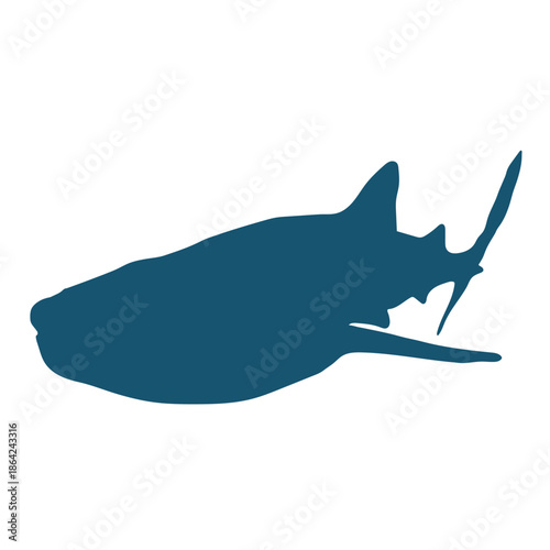 Photos Whale Shark Vector Silhoutte Color Icon - Editaible EPS