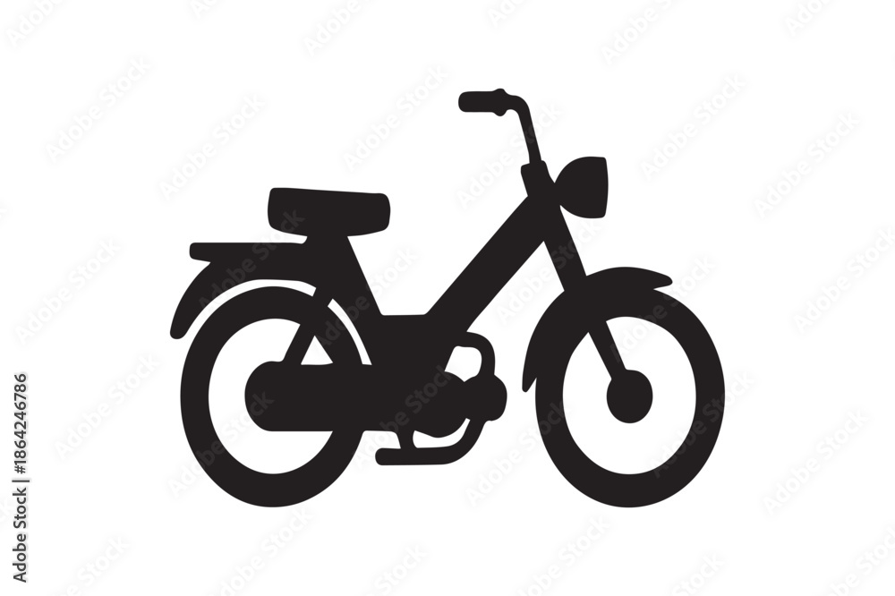 Fototapeta premium Black vintage bicycle isolated on white background