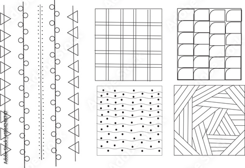 Collection of various architectural patterns and textures