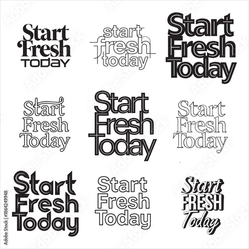 Start Fresh Today Uplifting Typography Elegant Brush Poster