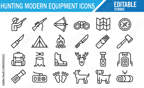 Outdoor Adventure and Survival Equipment Symbols