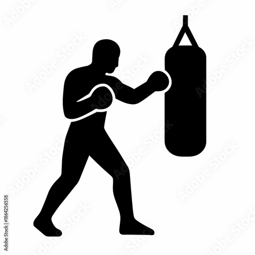 Man Boxing Training With Punching Bag