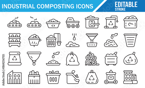 Large Scale Composting Machinery and Bins Icons