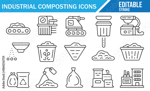 Biodegradable Composting Process Vector Signs