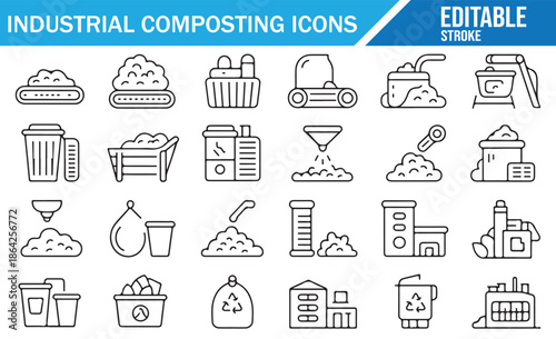 Environmental Sustainability Line Art Icons